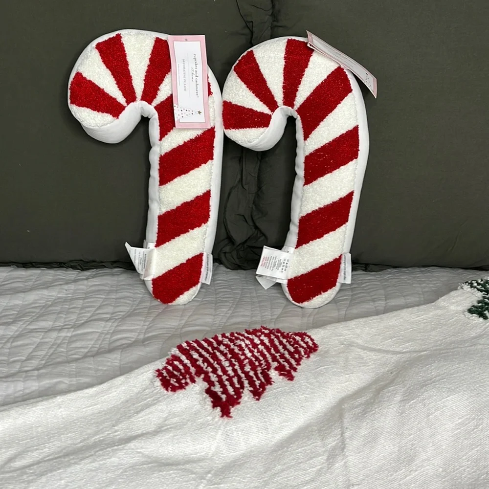 Two Candy Cane Pillows